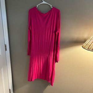 Doublju Vibrant Pink Long Sleeve Dress